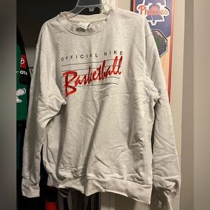 Grey Nike Basketball Crewneck Sweater